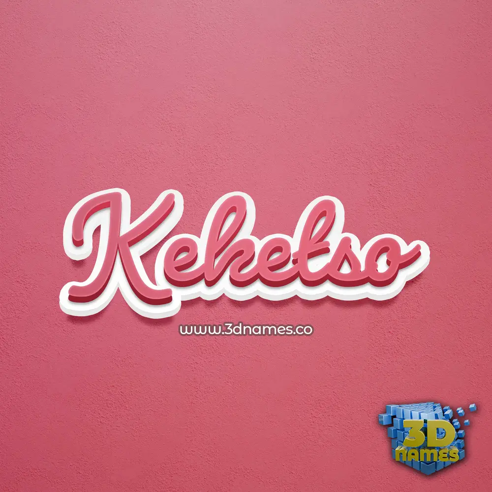 keketso in Red Scribble style - 3D name wallpaper