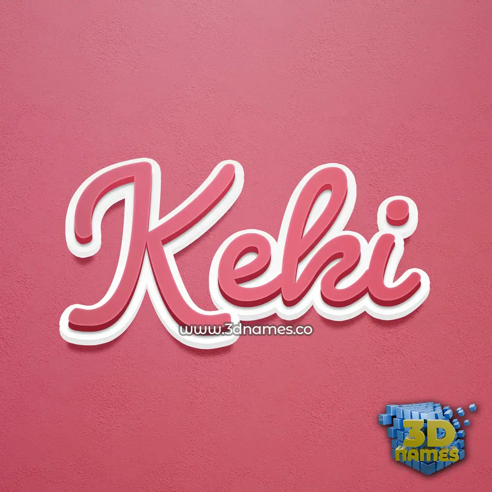 keki in Red Scribble style - 3D name wallpaper