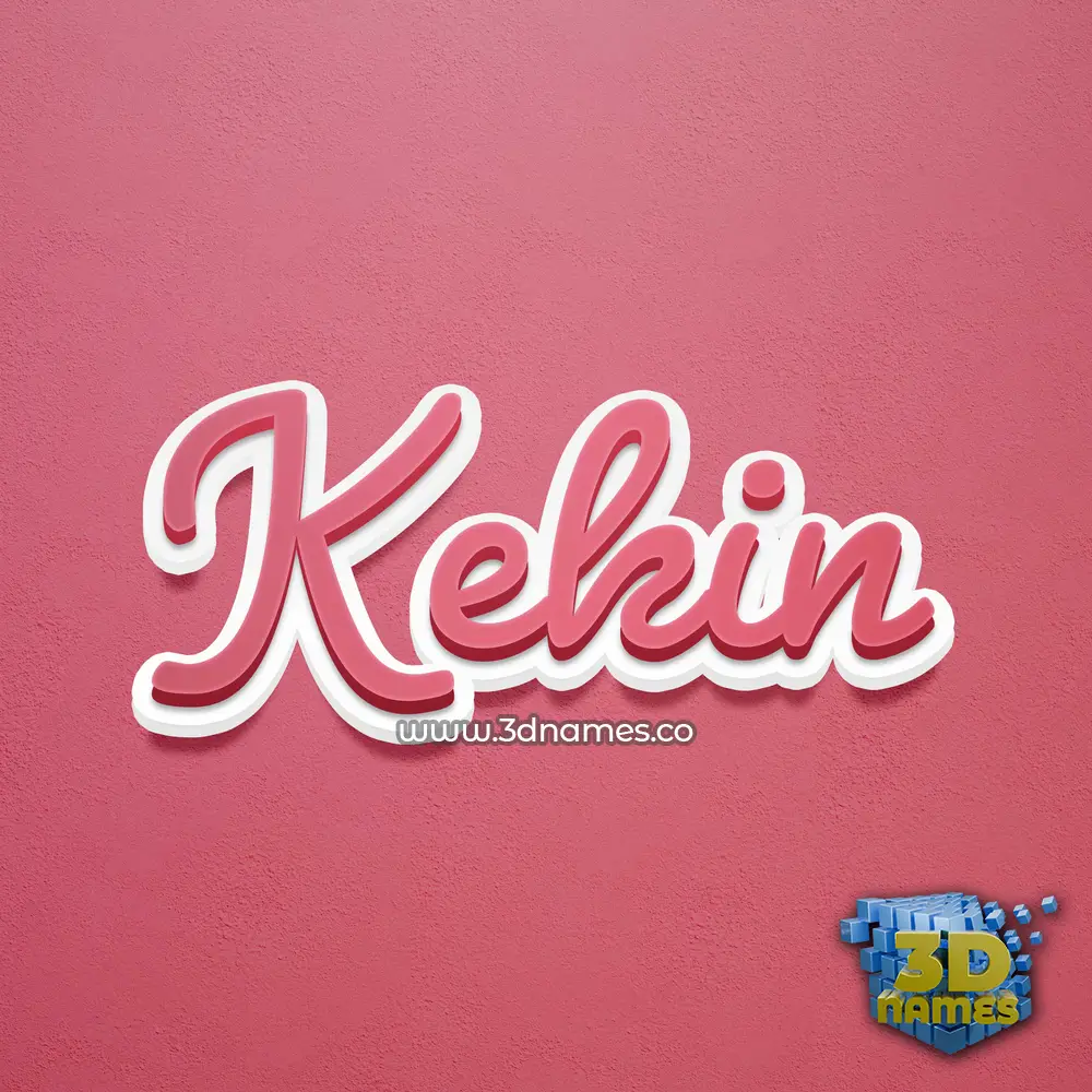 kekin in Red Scribble style - 3D name wallpaper