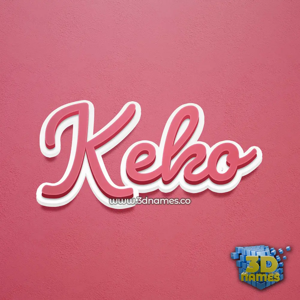 keko in Red Scribble style - 3D name wallpaper