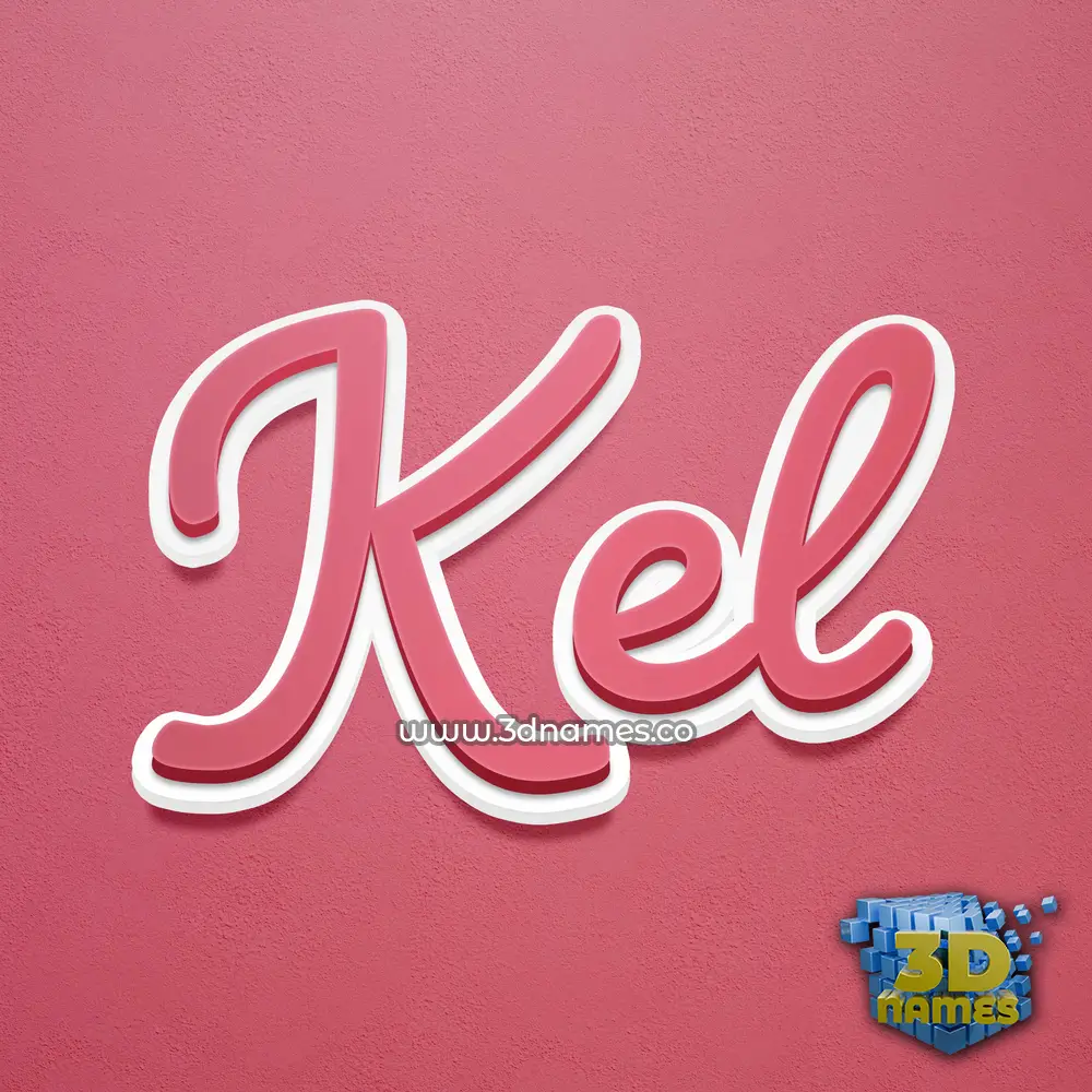 kel in Red Scribble style - 3D name wallpaper