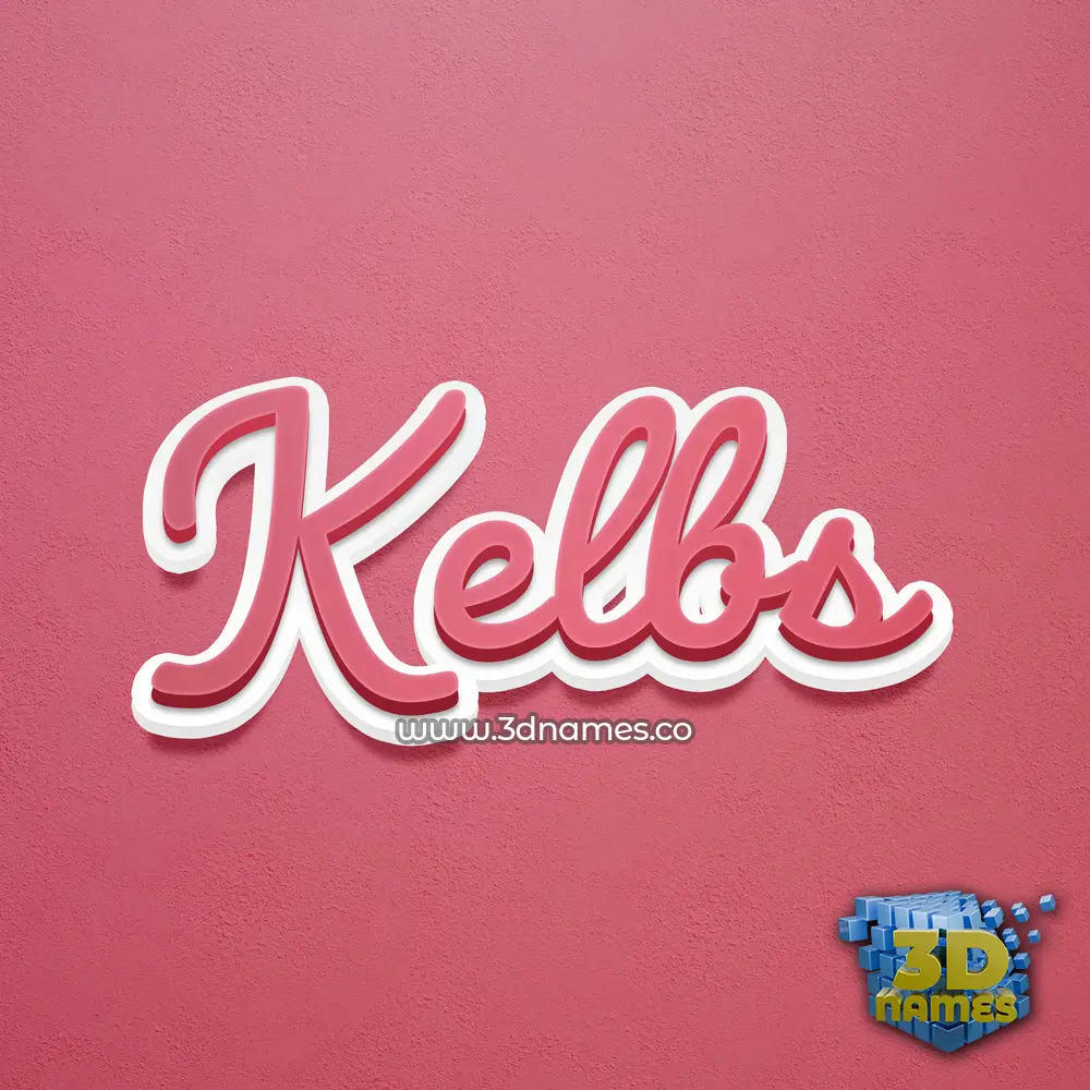 kelbs in Red Scribble style - 3D name wallpaper