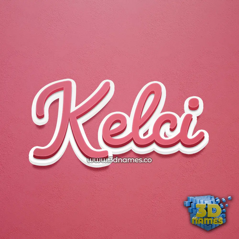 kelci in Red Scribble style - 3D name wallpaper