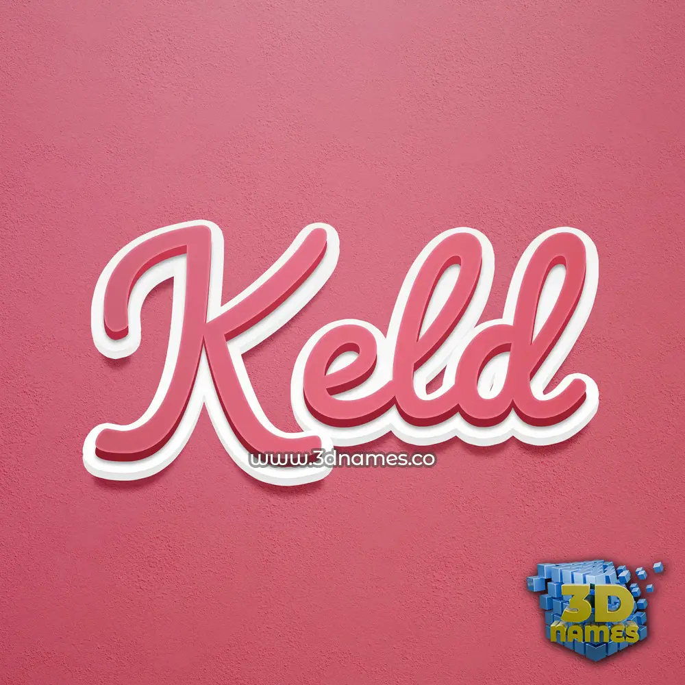 keld in Red Scribble style - 3D name wallpaper