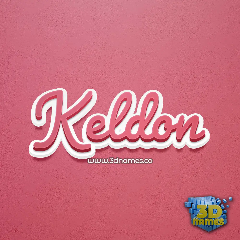 keldon in Red Scribble style - 3D name wallpaper