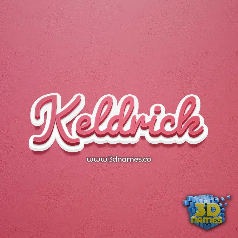 keldrick in Red Scribble style - 3D name wallpaper