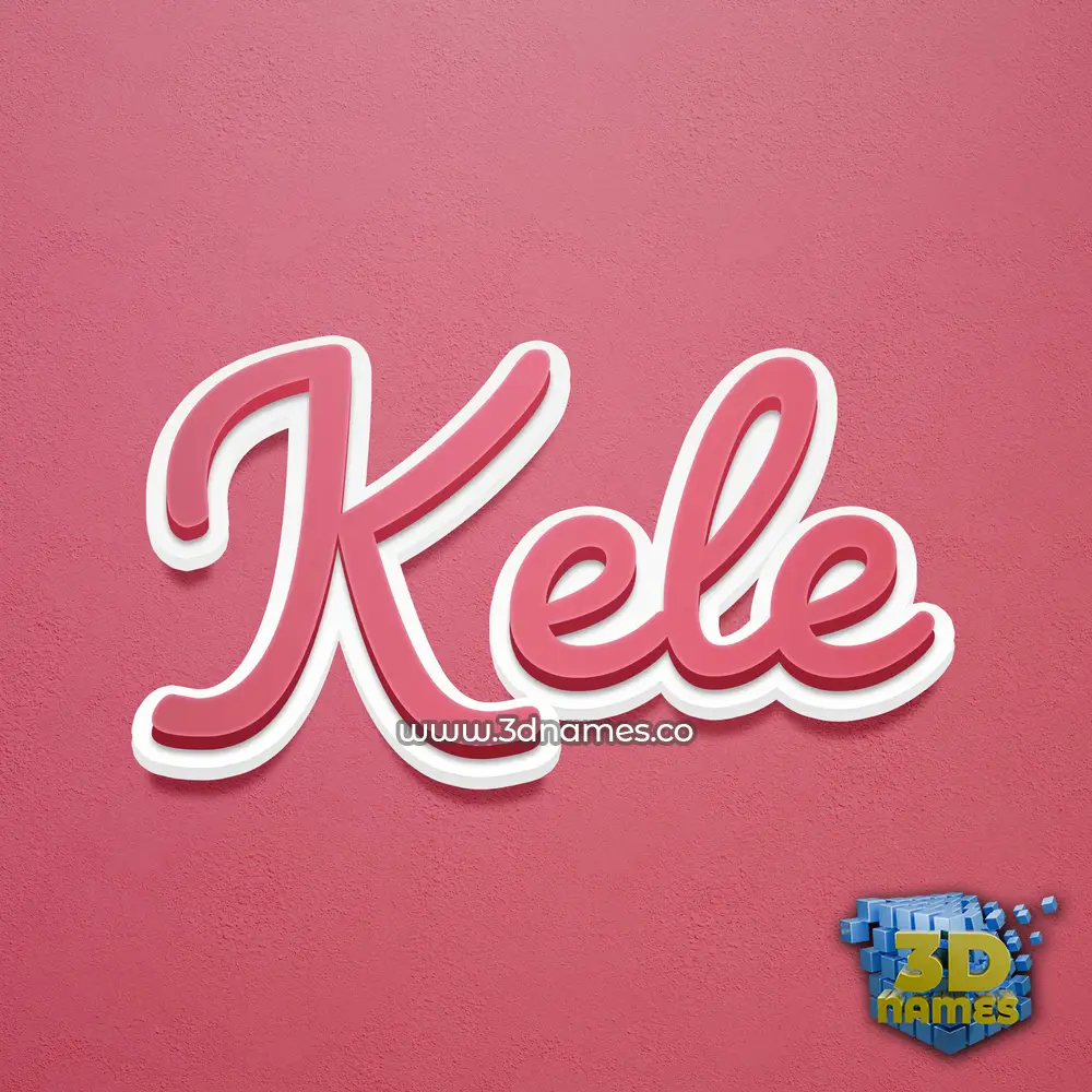 kele in Red Scribble style - 3D name wallpaper