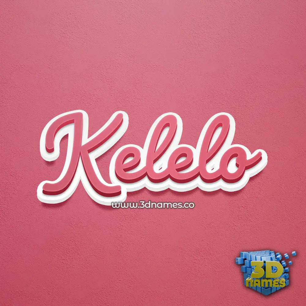 kelelo in Red Scribble style - 3D name wallpaper