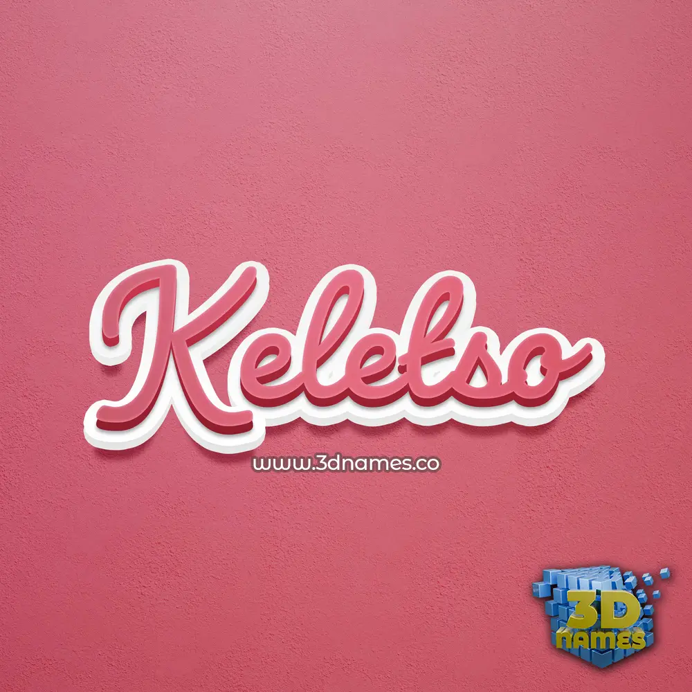 keletso in Red Scribble style - 3D name wallpaper
