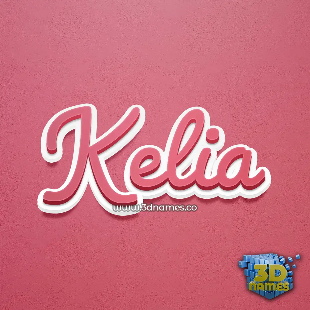 kelia in Red Scribble style - 3D name wallpaper