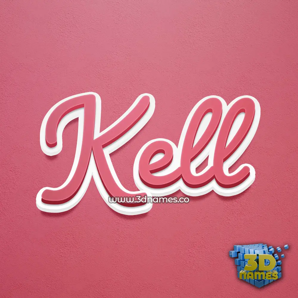 kell in Red Scribble style - 3D name wallpaper
