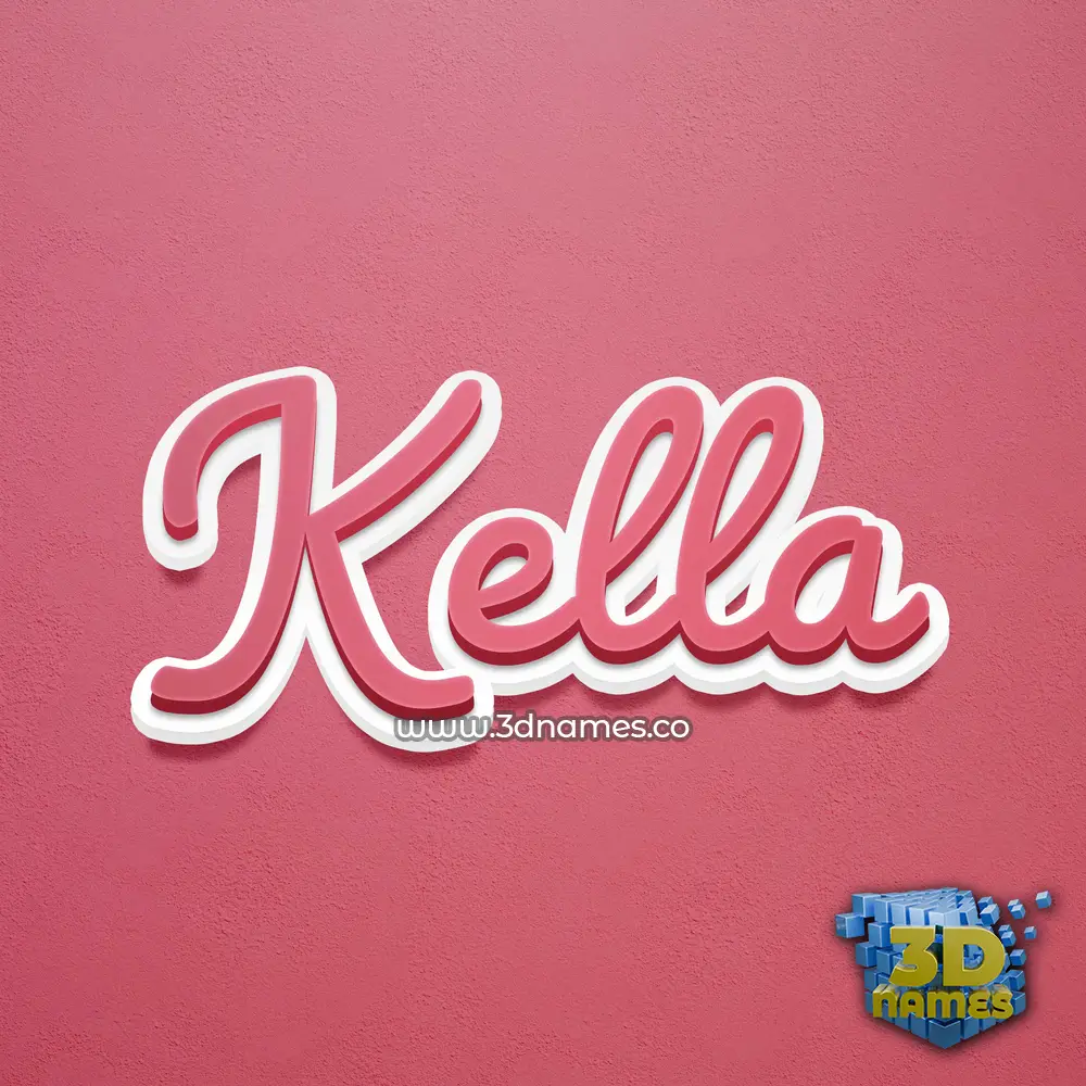 kella in Red Scribble style - 3D name wallpaper