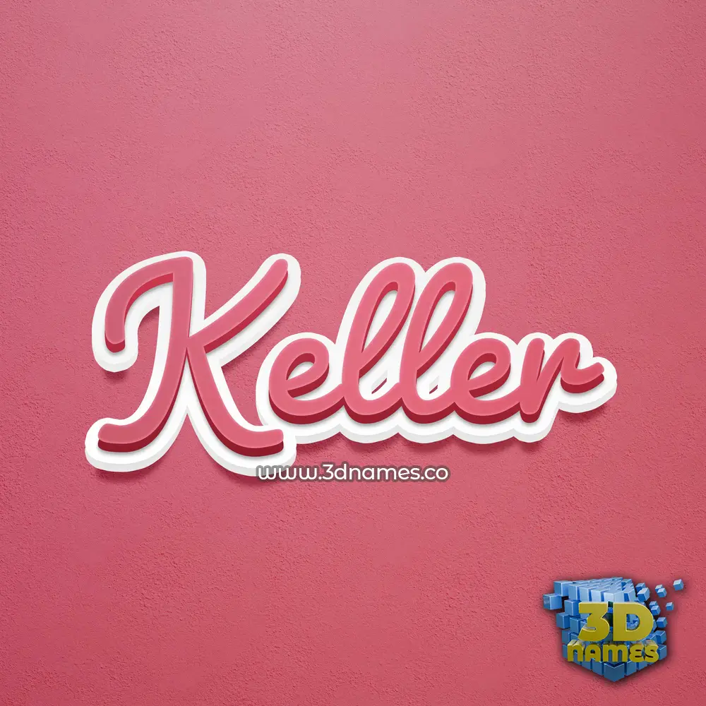 keller in Red Scribble style - 3D name wallpaper