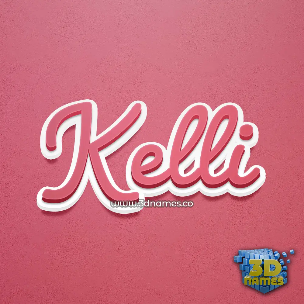 kelli in Red Scribble style - 3D name wallpaper