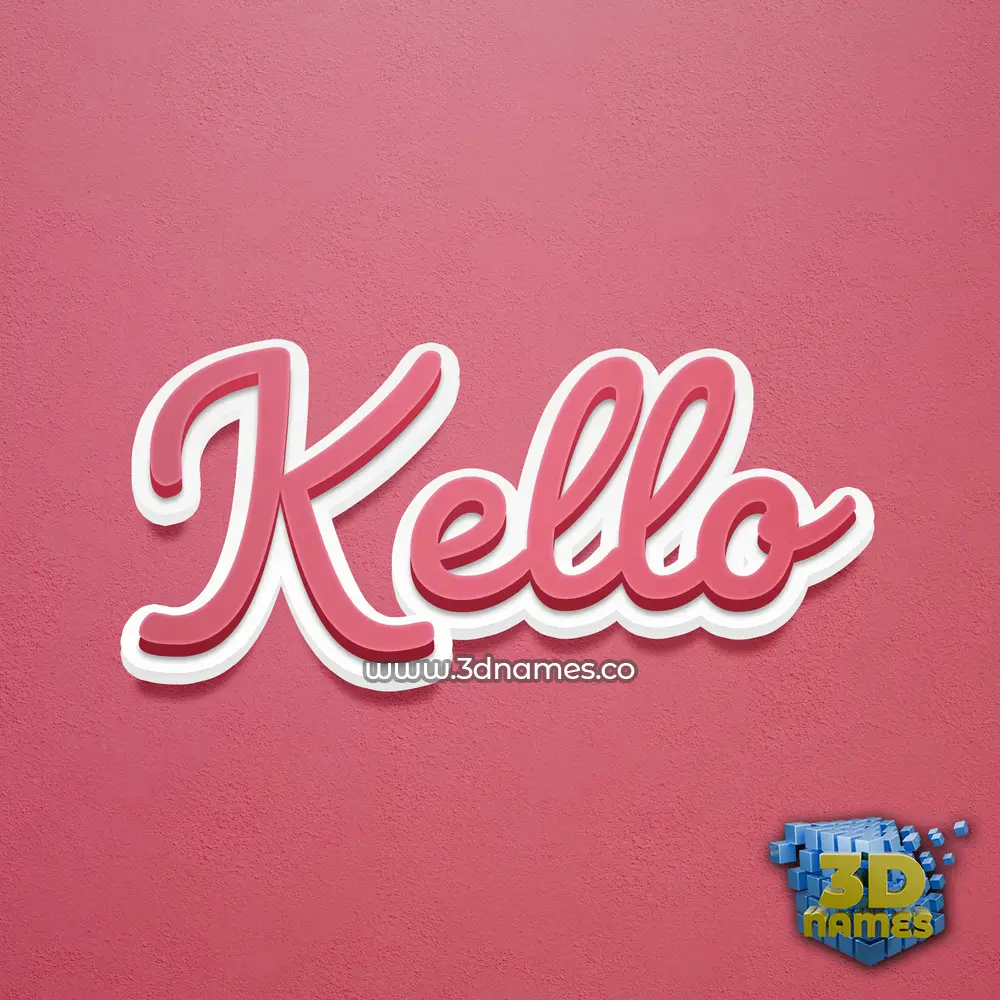kello in Red Scribble style - 3D name wallpaper