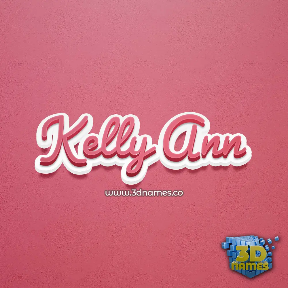 kelly ann in Red Scribble style - 3D name wallpaper