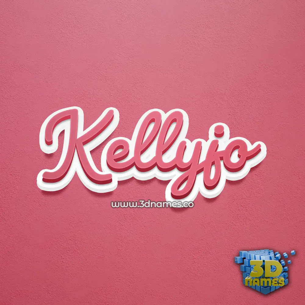 kellyjo in Red Scribble style - 3D name wallpaper