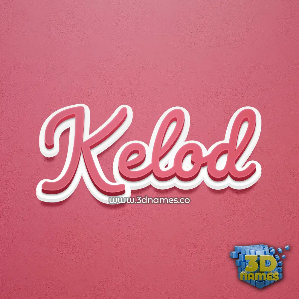 kelod in Red Scribble style - 3D name wallpaper