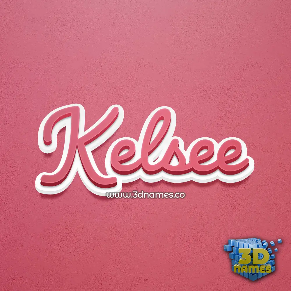 kelsee in Red Scribble style - 3D name wallpaper
