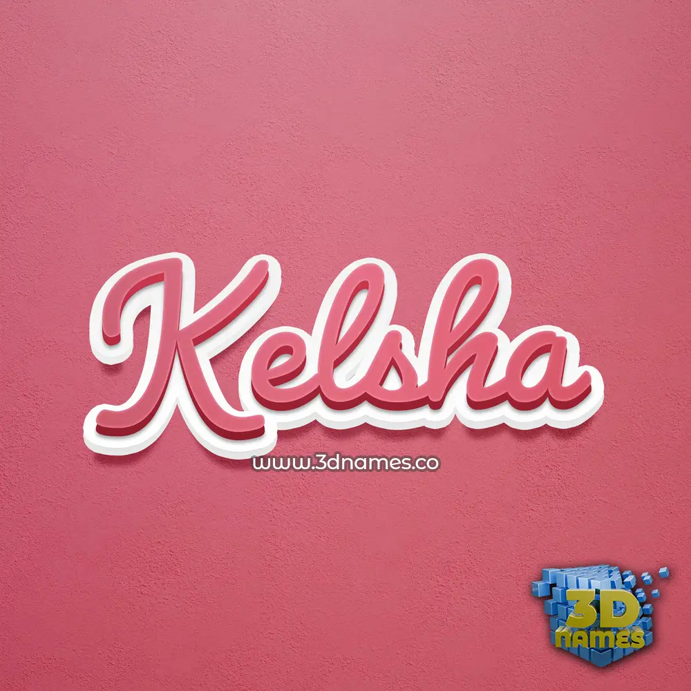 kelsha in Red Scribble style - 3D name wallpaper