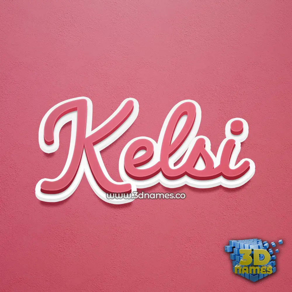 kelsi in Red Scribble style - 3D name wallpaper