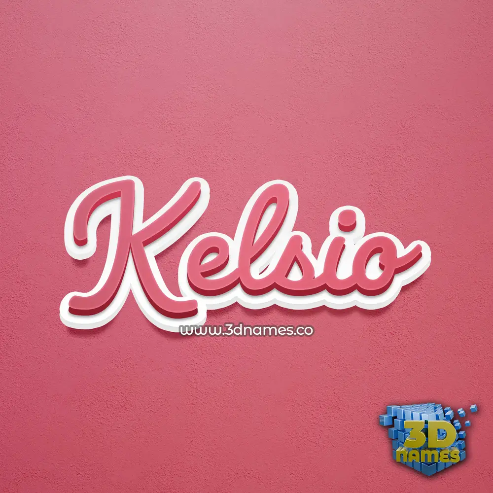 kelsio in Red Scribble style - 3D name wallpaper