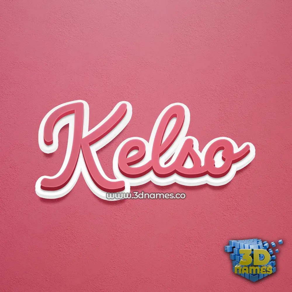 kelso in Red Scribble style - 3D name wallpaper