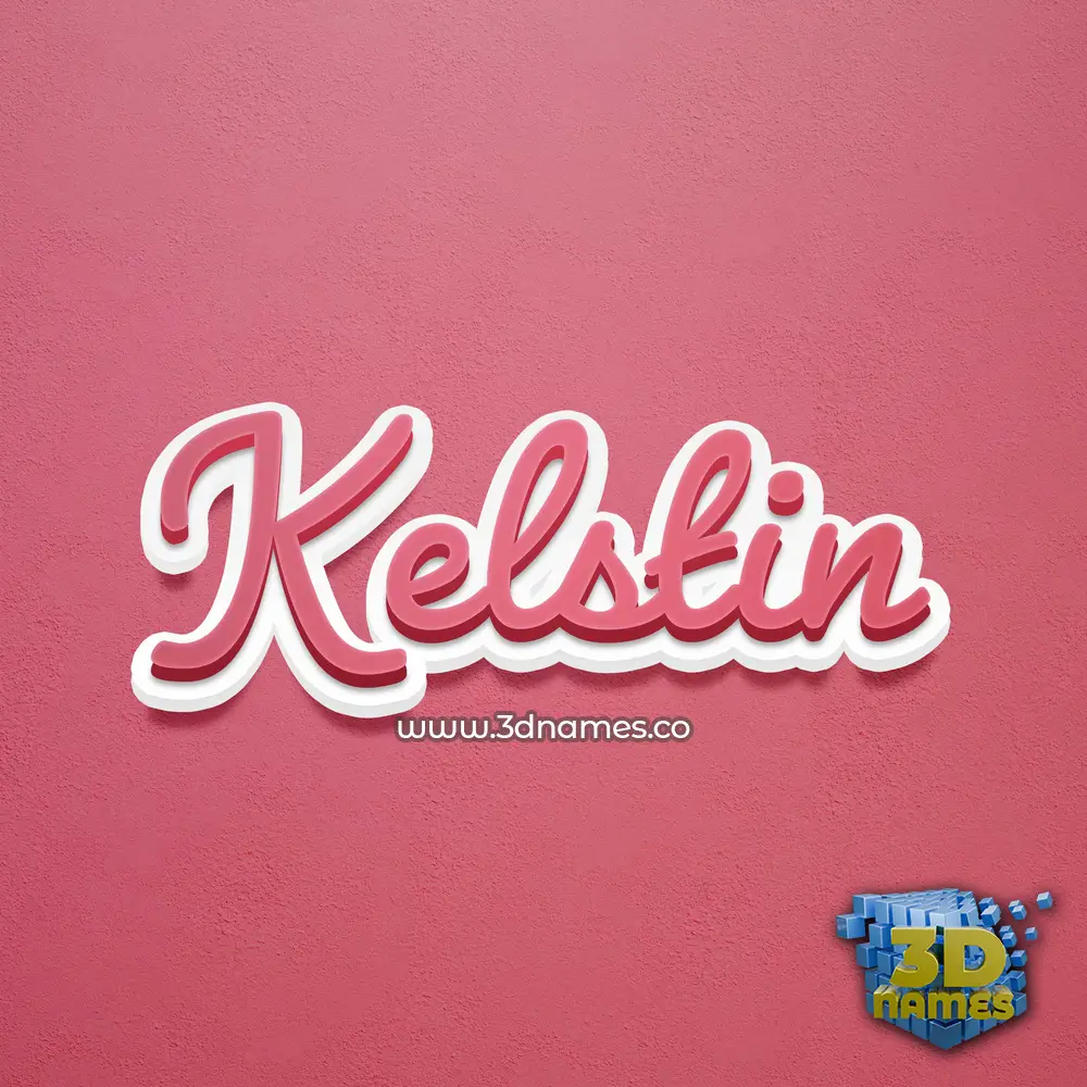 kelstin in Red Scribble style - 3D name wallpaper