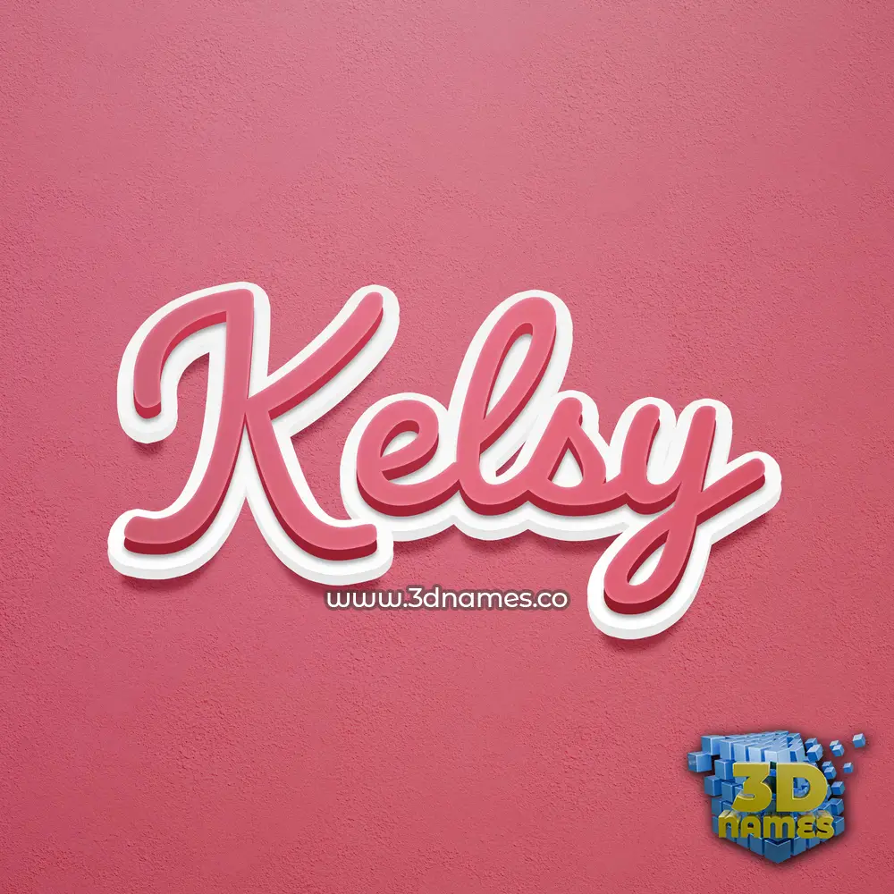 kelsy in Red Scribble style - 3D name wallpaper