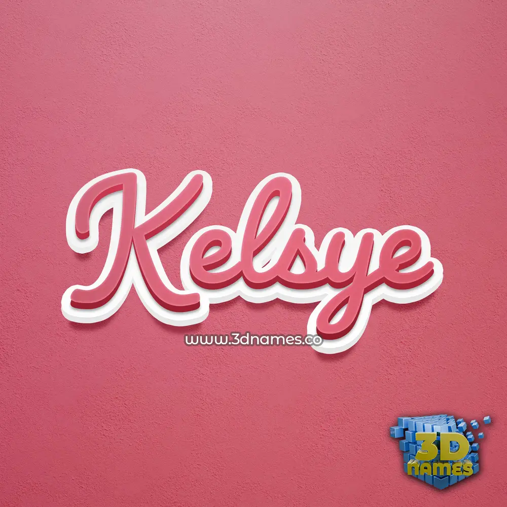 kelsye in Red Scribble style - 3D name wallpaper