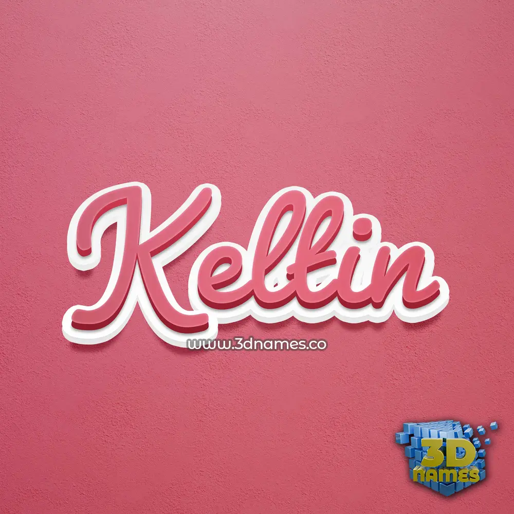 keltin in Red Scribble style - 3D name wallpaper