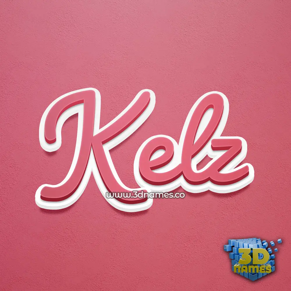 kelz in Red Scribble style - 3D name wallpaper