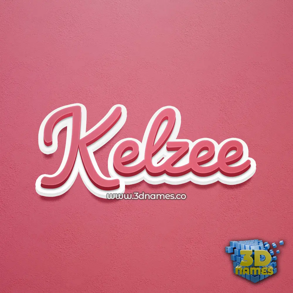 kelzee in Red Scribble style - 3D name wallpaper