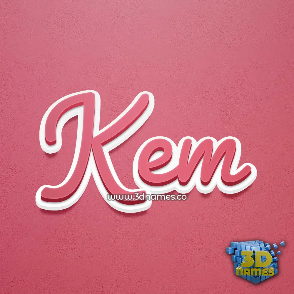 kem in Red Scribble style - 3D name wallpaper