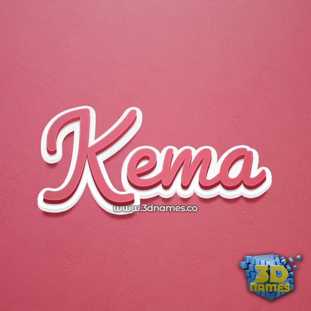 kema in Red Scribble style - 3D name wallpaper
