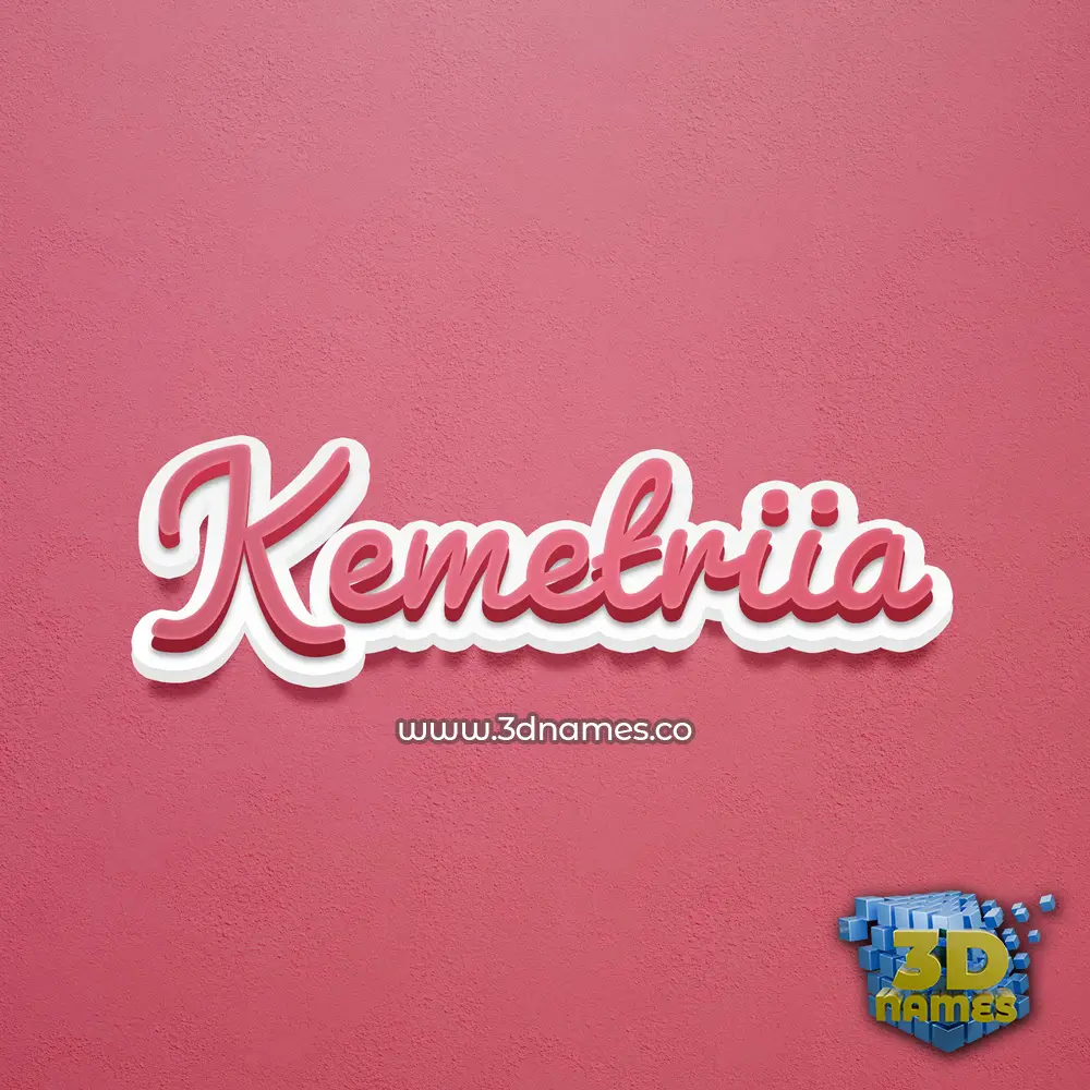 kemetriia in Red Scribble style - 3D name wallpaper
