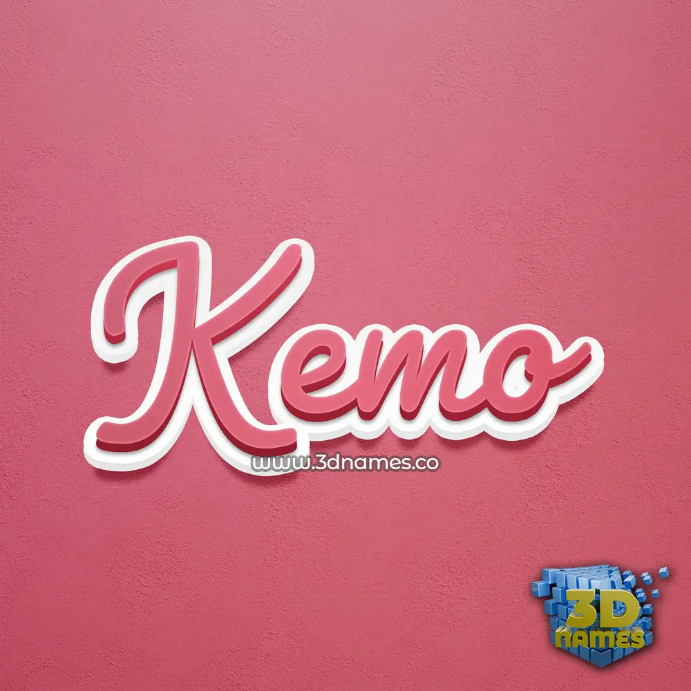 kemo in Red Scribble style - 3D name wallpaper