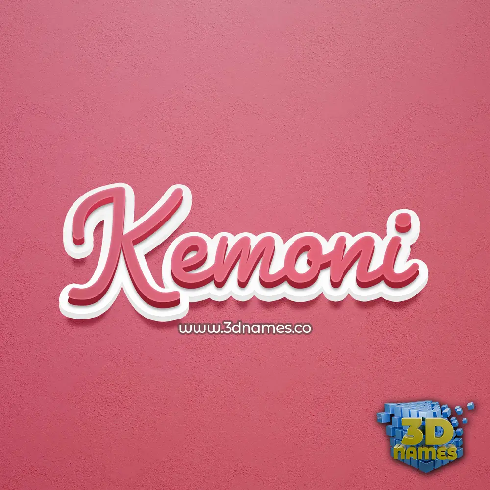kemoni in Red Scribble style - 3D name wallpaper