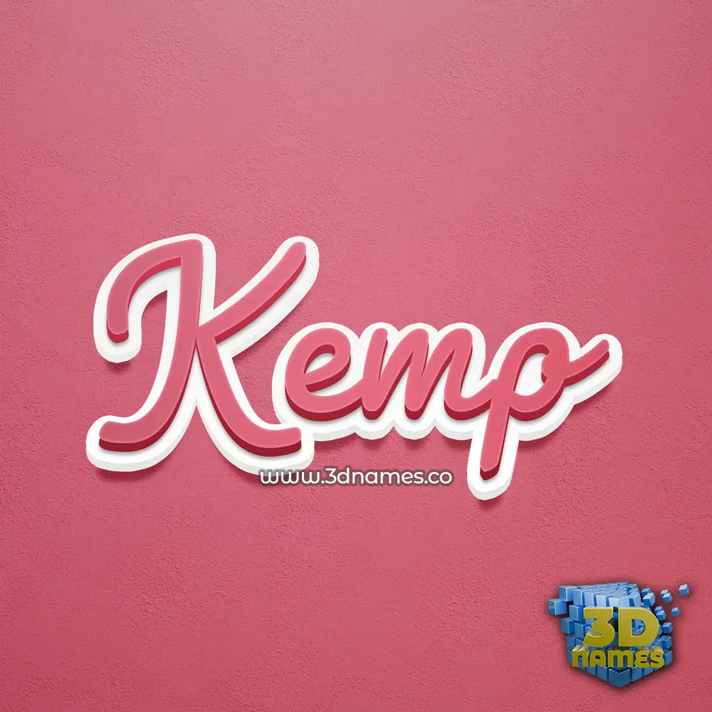 kemp in Red Scribble style - 3D name wallpaper