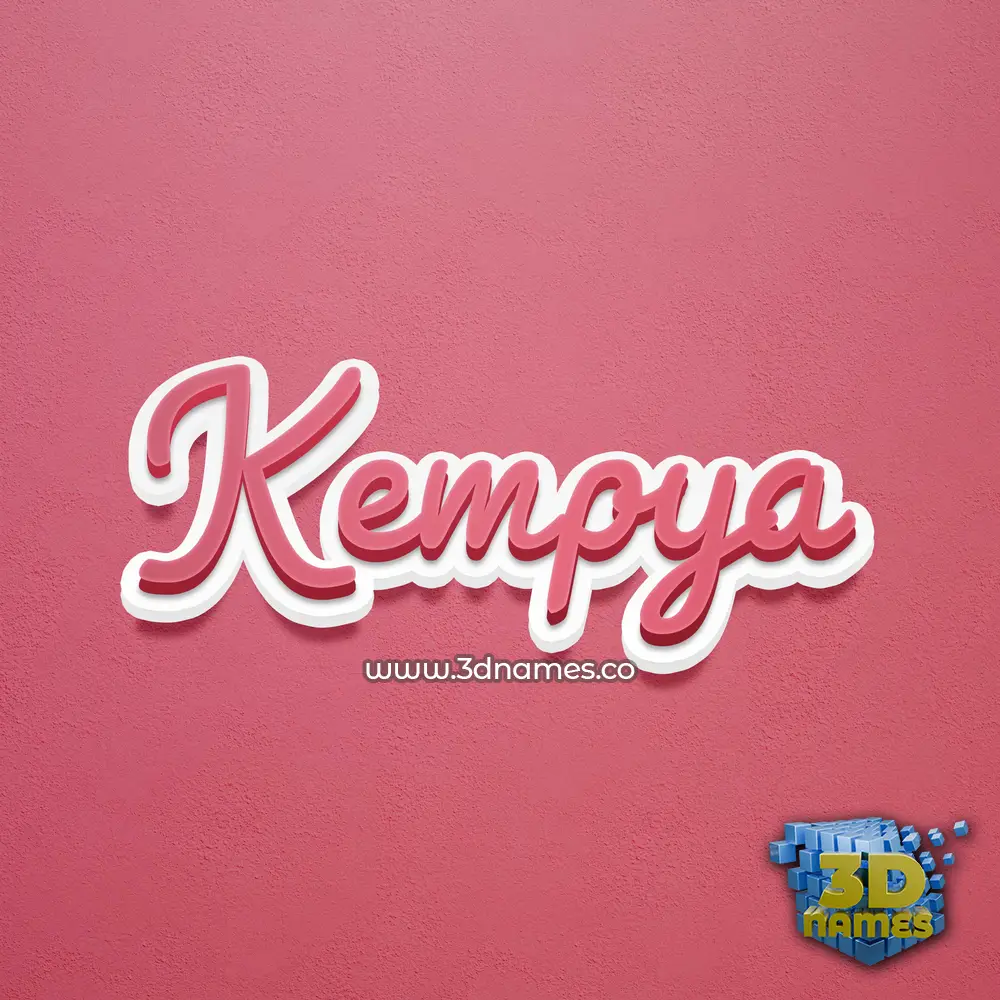 kempya in Red Scribble style - 3D name wallpaper