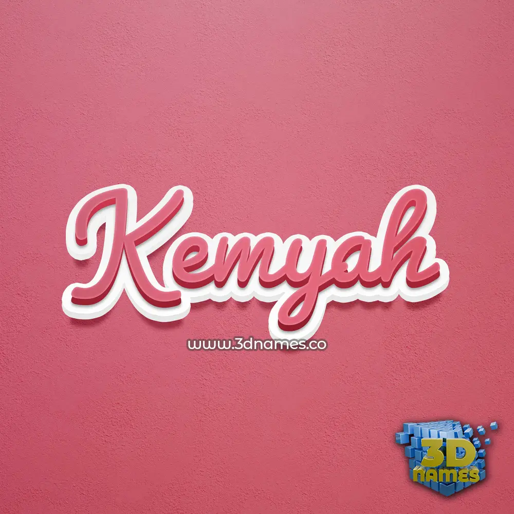 kemyah in Red Scribble style - 3D name wallpaper