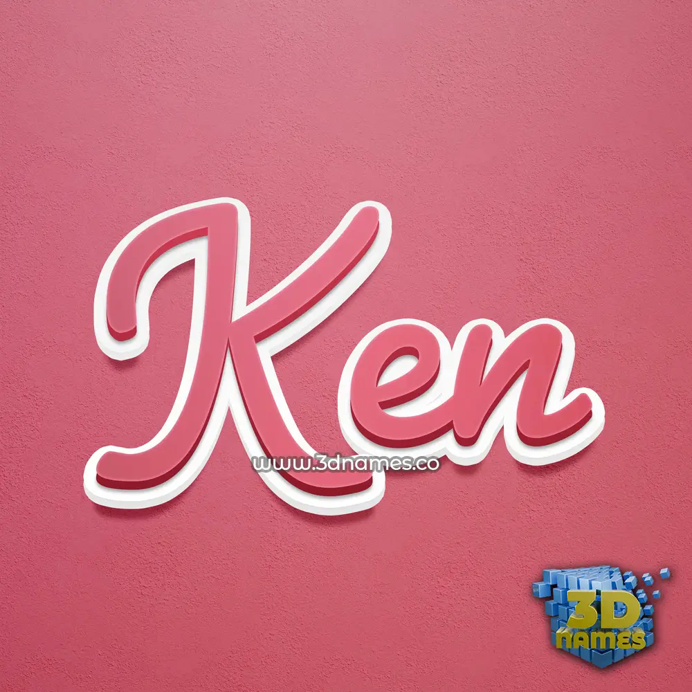 ken in Red Scribble style - 3D name wallpaper