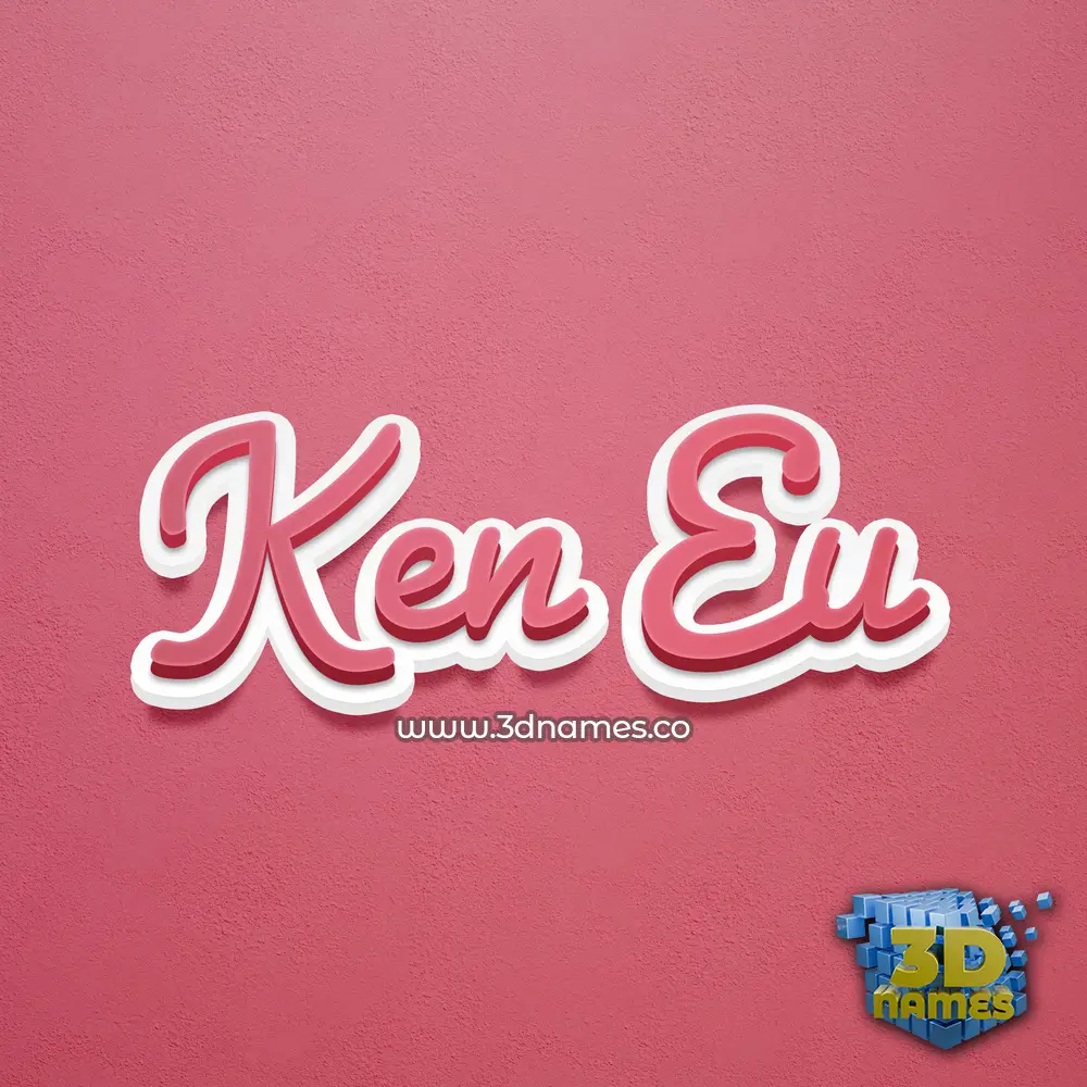 ken eu in Red Scribble style - 3D name wallpaper