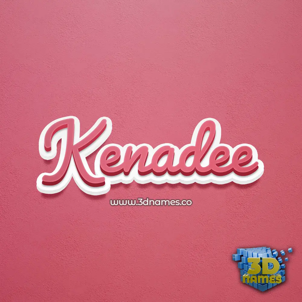 kenadee in Red Scribble style - 3D name wallpaper