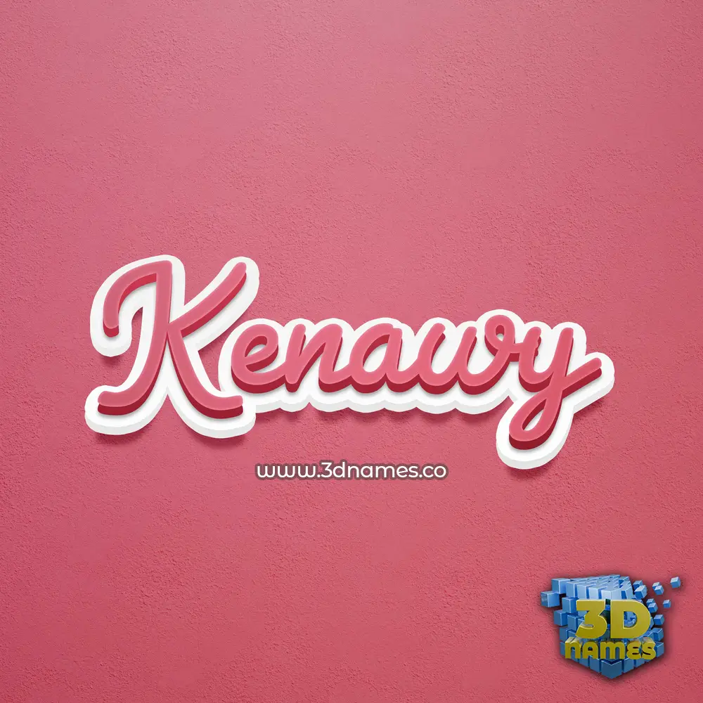 kenawy in Red Scribble style - 3D name wallpaper