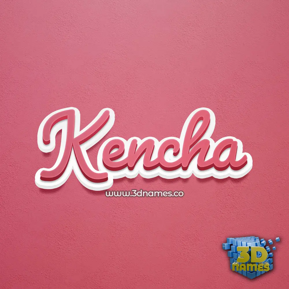 kencha in Red Scribble style - 3D name wallpaper
