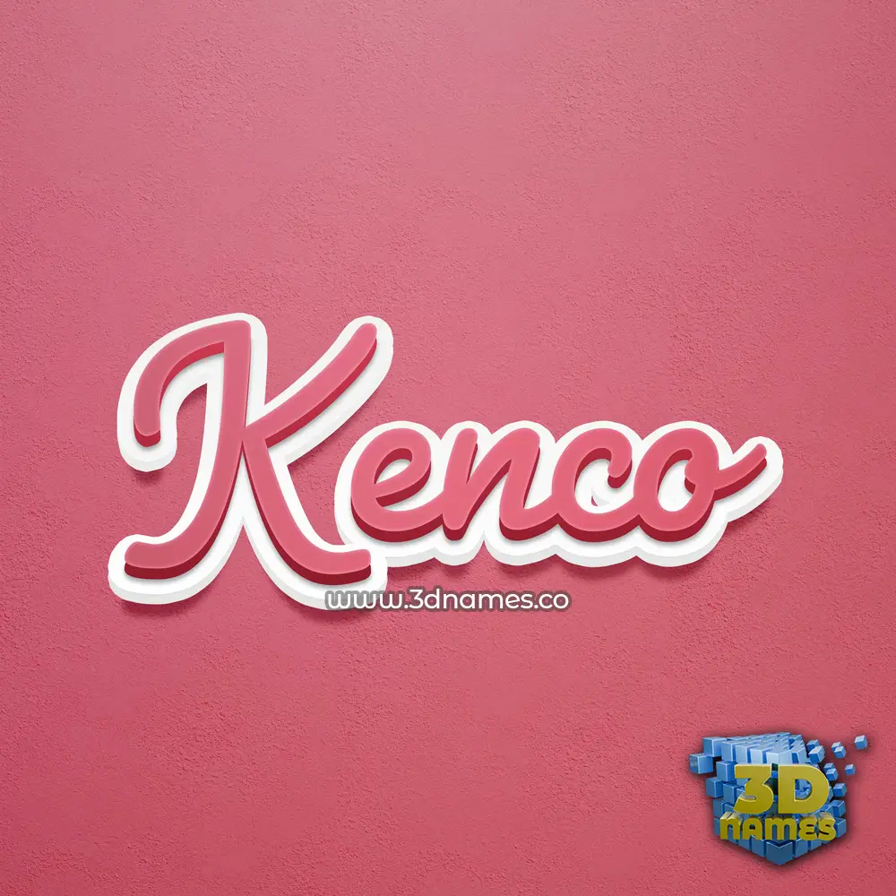 kenco in Red Scribble style - 3D name wallpaper