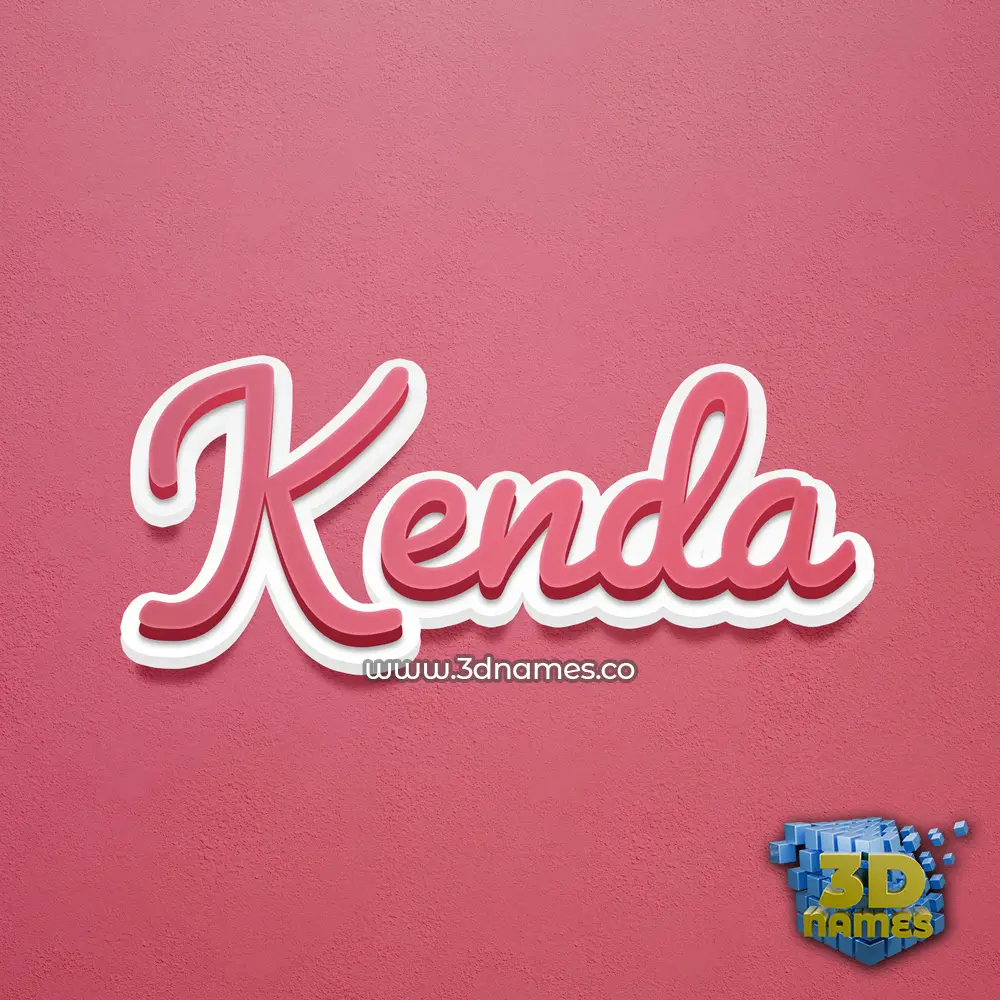 kenda in Red Scribble style - 3D name wallpaper