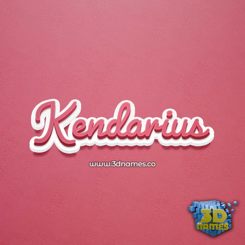 kendarius in Red Scribble style - 3D name wallpaper