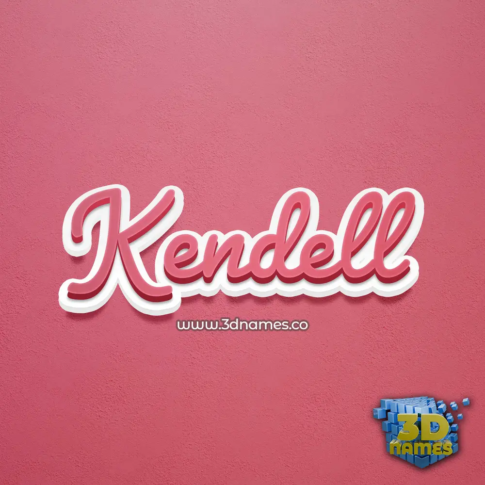 kendell in Red Scribble style - 3D name wallpaper